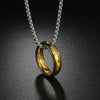 Titanium Steel Necklace With Magic Ring Pendant Electroplated With Letters Numbers Text For Men