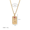 Titanium Steel Niche Design Rectangular Stereo Relief Flower Sun God Eightpointed Star Necklace With Twist Chain