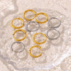 316L Stainless Steel Niche Geometric Inlaid Zircon Ring And Circle Earring Jewelry With Pvd Goldplated And Electroplating Treatment