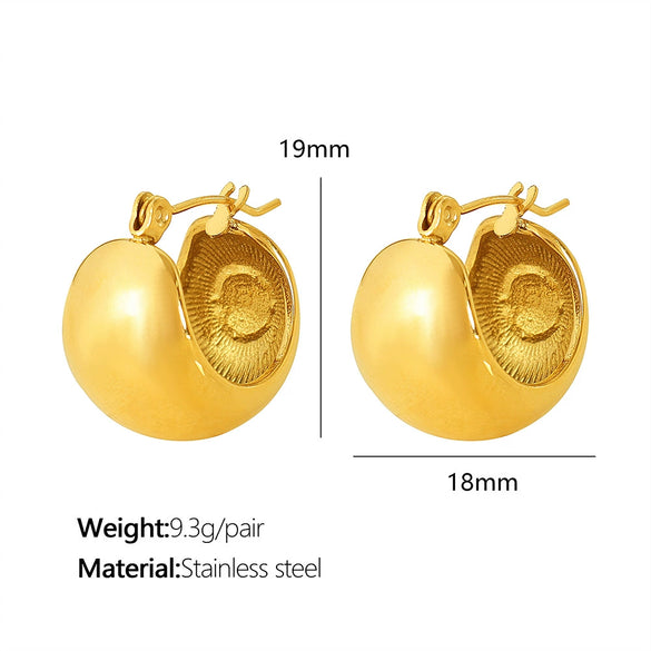 316L Stainless Steel Niche Geometric U Shaped Water Drop Earrings For Women Gold Plated