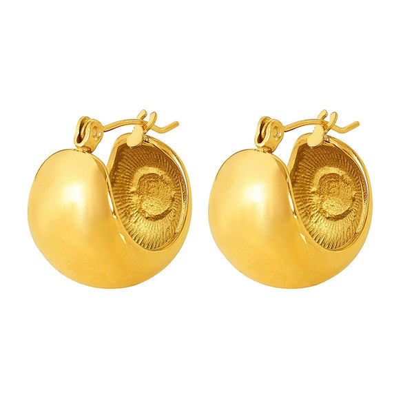 316L Stainless Steel Niche Geometric U Shaped Water Drop Earrings For Women Gold Plated