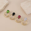 Titanium Steel Niche Style Water Drop Hollow Circle Earrings With Electroplating
