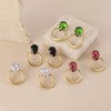 Titanium Steel Niche Style Water Drop Hollow Circle Earrings With Electroplating