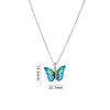Titanium Steel O Chain Necklace For Women With Gold Plated Mixed Gemstone Inlay Simulation Butterfly Pendant In Light Luxury Style And Electroplating Treatment