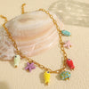 316L Stainless Steel Ocean Theme Fashion Casual Necklace And Bracelet With Electroplating For Women