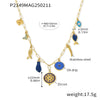 316L Stainless Steel Ochain Geometric Round Zircon Multiaccessories Gold Plated Fashion Exaggerated Clavicle Necklace For Women