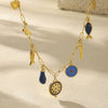 316L Stainless Steel Ochain Geometric Round Zircon Multiaccessories Gold Plated Fashion Exaggerated Clavicle Necklace For Women