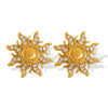 316L Stainless Steel Oil Gold Plated Sunflower Pendant Earrings Fashion Design