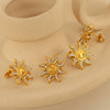 316L Stainless Steel Oil Gold Plated Sunflower Pendant Earrings Fashion Design