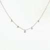 Titanium Steel Opal Necklace Gold Plated With Blue Water Drop Pattern In Rococo Style