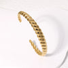 Titanium Steel Open Bracelet In Cold Style With Electroplating Treatment