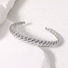Titanium Steel Open Bracelet In Cold Style With Electroplating Treatment