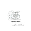 Titanium Steel Open Ring With Irregular Lines Star Heart Shape Flower Leaves Letters Numbers Text Electroplating Design