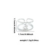 Titanium Steel Open Ring With Irregular Lines Star Heart Shape Flower Leaves Letters Numbers Text Electroplating Design