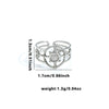 Titanium Steel Open Type Ring With Star Heart Shape Flower Leaves Letters And Numbers Pattern Electroplated