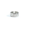 Titanium Steel Open Type Ring With Star Heart Shape Flower Leaves Letters And Numbers Pattern Electroplated
