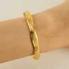 Titanium Steel Opening Adjustable Bracelet With Electroplating Treatment Natural Style