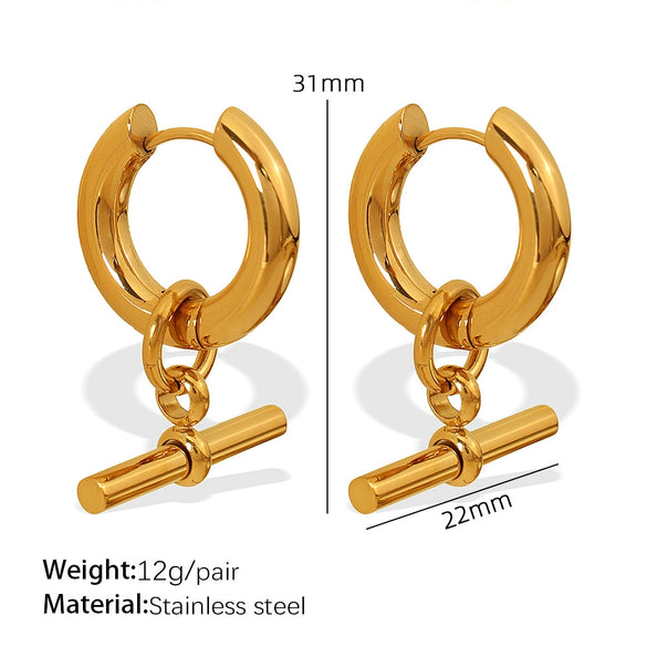 316L Stainless Steel Ot Buckle Pendant Necklace Earrings Electroplating Fashion Style