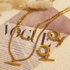 316L Stainless Steel Ot Buckle Pendant Necklace Earrings Electroplating Fashion Style