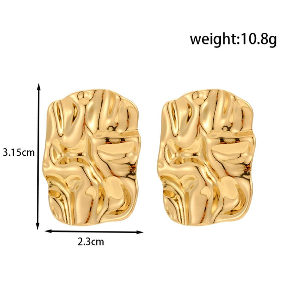 Titanium Steel Oval Butterfly Pearl Geometric Retro Light Luxury Earrings With Electroplating Design For Women