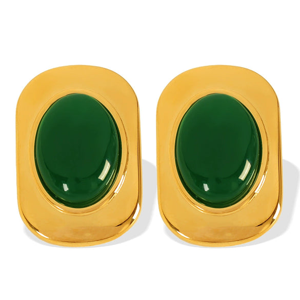 316L Stainless Steel Oval Electroplating Geometric Women's Earrings