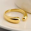 Titanium Steel Oval Open Dropshaped Female Fashion Electroplated Ring Jewelry