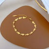 Titanium Steel Oval Sequin Constellation Gold Inlaid Women's Bracelet