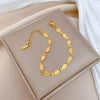 Titanium Steel Oval Sequin Constellation Gold Inlaid Women's Bracelet