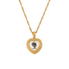 Titanium Steel Peach Heart And Flower Necklace For Women With High Color Retention 18K Gold Plated