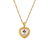 Titanium Steel Peach Heart And Flower Necklace For Women With High Color Retention 18K Gold Plated