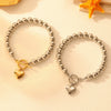 Titanium Steel Peach Heart Bead Bracelet Electroplated Cartoon Style Women's Bracelet