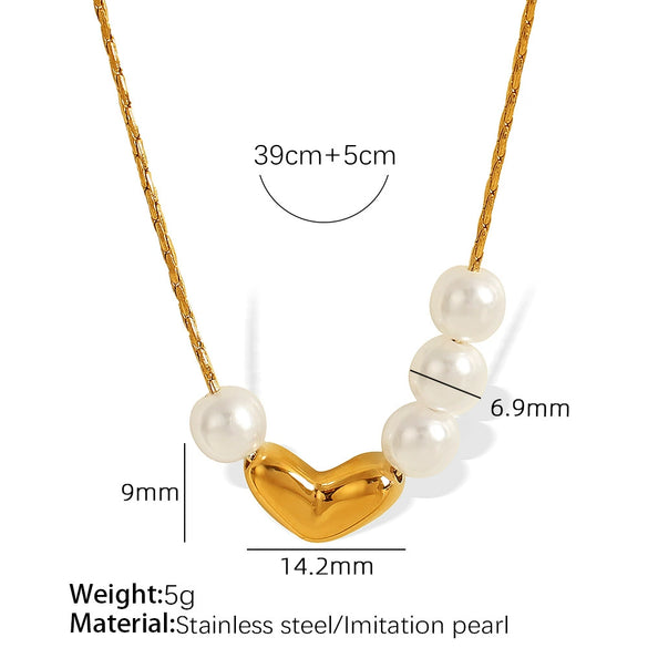 316L Stainless Steel Peach Heart Pendant Necklace Electroplating Fashion Design