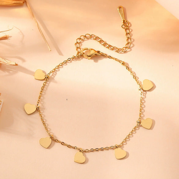 Titanium Steel Peach Heart Pendant Waist Chain Jewelry For Women Sweet Style Suitable For Summer