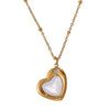 316L Stainless Steel Peach Heartshaped Women's Fashion Jewelry Necklace Electroplated