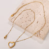 316L Stainless Steel Peach Heartshaped Women's Fashion Jewelry Necklace Electroplated