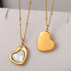 316L Stainless Steel Peach Heartshaped Women's Fashion Jewelry Necklace Electroplated