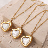 316L Stainless Steel Peach Heartshaped Women's Fashion Jewelry Necklace Electroplated
