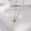 Titanium Steel Pearl Ball Chain Necklace For Women With Letters Numbers Text Pattern Simple Design And 18K Gold Electroplated Treatment