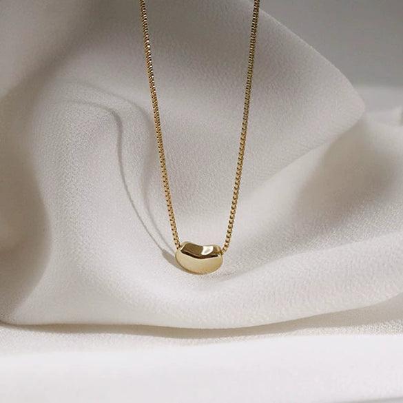 Titanium Steel Pearl Ball Chain Necklace For Women With Letters Numbers Text Pattern Simple Design And 18K Gold Electroplated Treatment