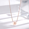 Titanium Steel Pearl Ball Chain Necklace For Women With Letters Numbers Text Pattern Simple Design And 18K Gold Electroplated Treatment