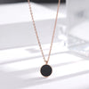 Titanium Steel Pearl Ball Chain Necklace For Women With Letters Numbers Text Pattern Simple Design And 18K Gold Electroplated Treatment