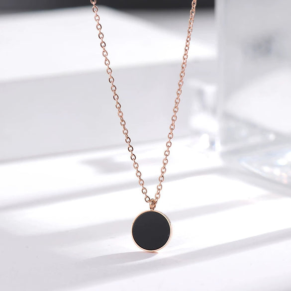 Titanium Steel Pearl Ball Chain Necklace For Women With Letters Numbers Text Pattern Simple Design And 18K Gold Electroplated Treatment