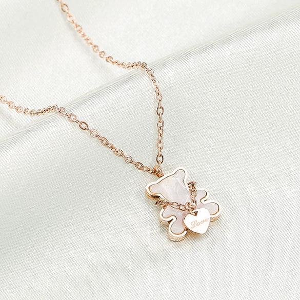 Titanium Steel Pearl Ball Chain Necklace For Women With Letters Numbers Text Pattern Simple Design And 18K Gold Electroplated Treatment