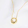 Titanium Steel Pearl Ball Chain Necklace For Women With Letters Numbers Text Pattern Simple Design And 18K Gold Electroplated Treatment