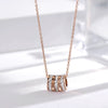 Titanium Steel Pearl Ball Chain Necklace For Women With Letters Numbers Text Pattern Simple Design And 18K Gold Electroplated Treatment