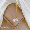 Titanium Steel Pearl Bow Geometric Cartoon Style Electroplated Unisex Necklace