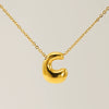 316L Stainless Steel Pendant Necklace With Letter Pattern 18K Gold Plated Unisex