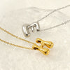 316L Stainless Steel Pendant Necklace With Letter Pattern 18K Gold Plated Unisex