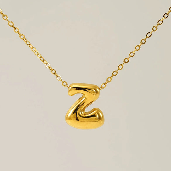 316L Stainless Steel Pendant Necklace With Letter Pattern 18K Gold Plated Unisex