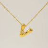 316L Stainless Steel Pendant Necklace With Letter Pattern 18K Gold Plated Unisex